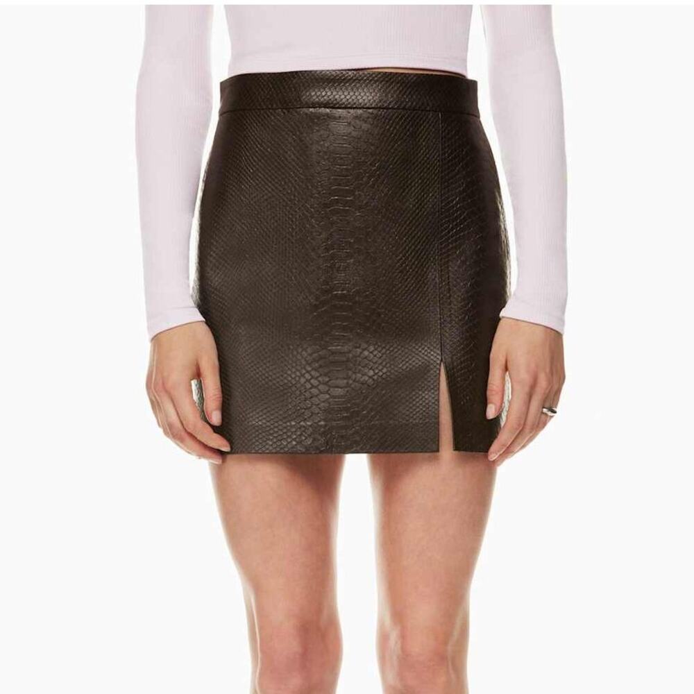 Wilfred Patio Vegan Python Leather Mini Skirt Ski… - image 2